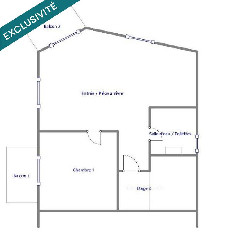 Appartement - 40 m² - 2 pièces