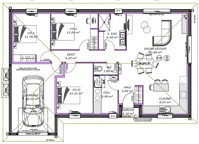 Maison - 95 m² - 5 pièces