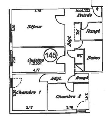 Appartement - 67 m² - 3 pièces