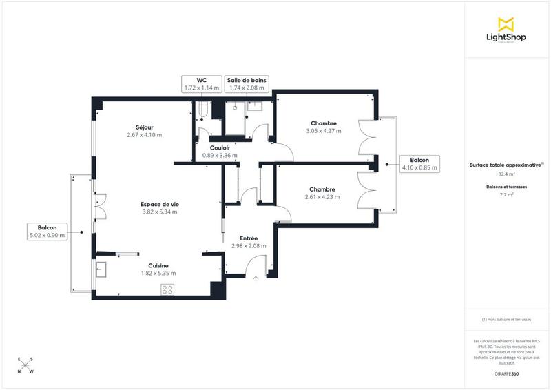 Appartement - 85 m² - 4 pièces
