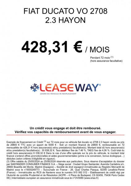 Fiat Ducato Grd Vol 3.5 Maxi l 2.3 Multijet 140ch Business 20m³ + Hayon Dhollandia