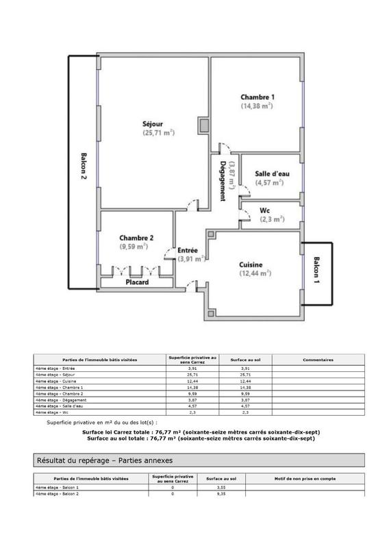 Appartement - 76 m² - 3 pièces