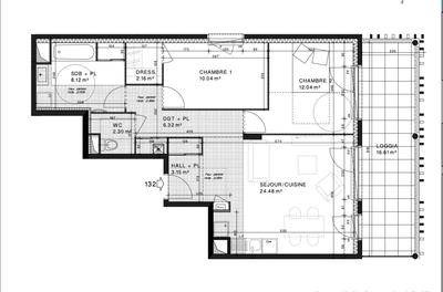 Appartement - 68 m² - 3 pièces