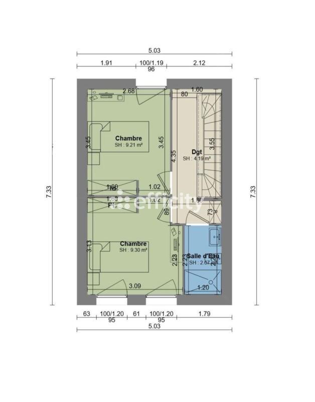 Maison de ville - 104 m² - 4 pièces