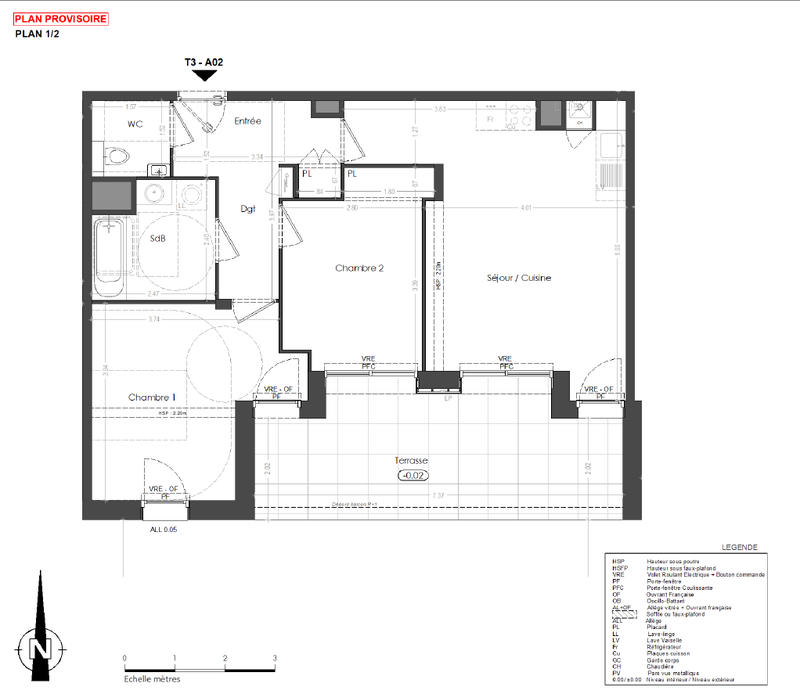 Appartement - 64 m² - 3 pièces