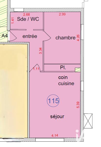 Appartement - 46 m² - 2 pièces