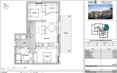 Appartement - 62 m² - 3 pièces