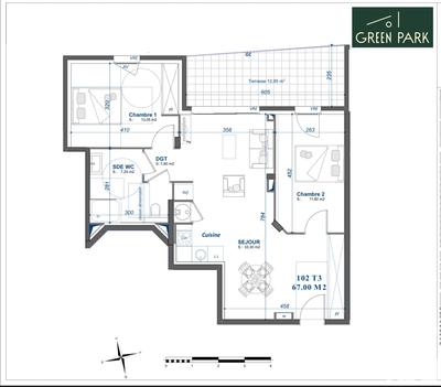 Appartement - 67 m² - 3 pièces