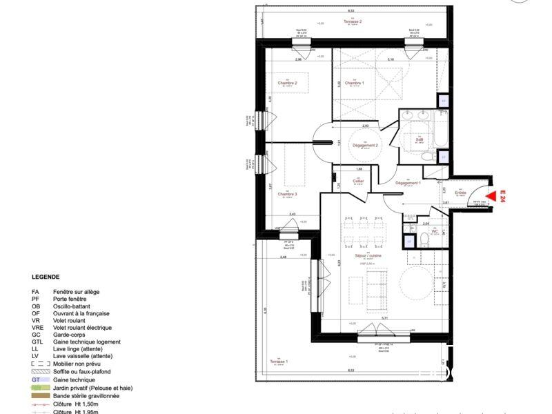 Appartement - 92 m² - 4 pièces