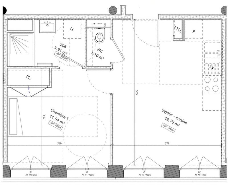 Appartement - 36 m² - 2 pièces