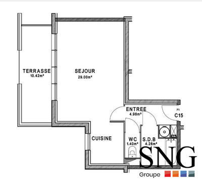 Appartement - 40 m² - 1 pièce