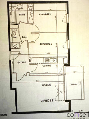 Appartement - 59 m² - 3 pièces