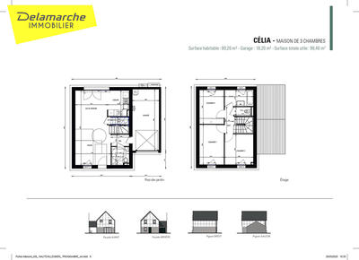 Maison - 80 m² - 4 pièces