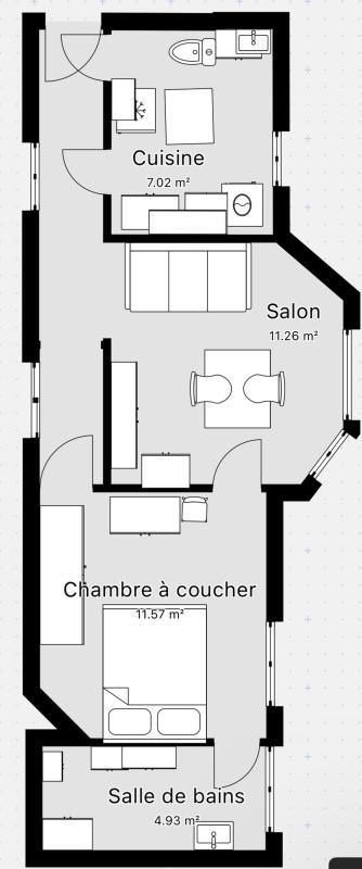 Appartement - 42 m² - 2 pièces