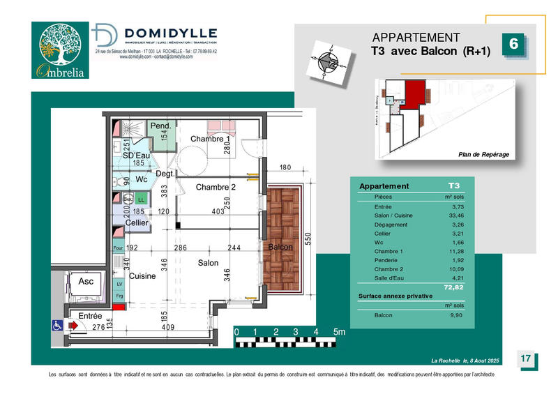 Appartement - 73 m² - 3 pièces