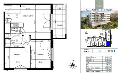 Appartement - 38 à 61 m² - 3 pièces