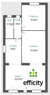 Maison - 60 m² - 3 pièces