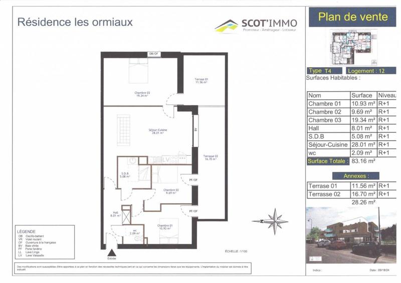 Appartement - 83 m² - 4 pièces