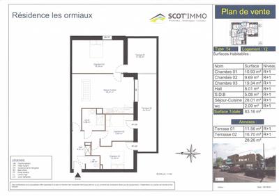 Appartement - 83 m² - 4 pièces