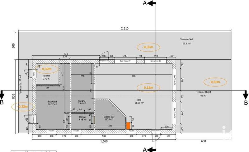 Local commercial - 224 m²