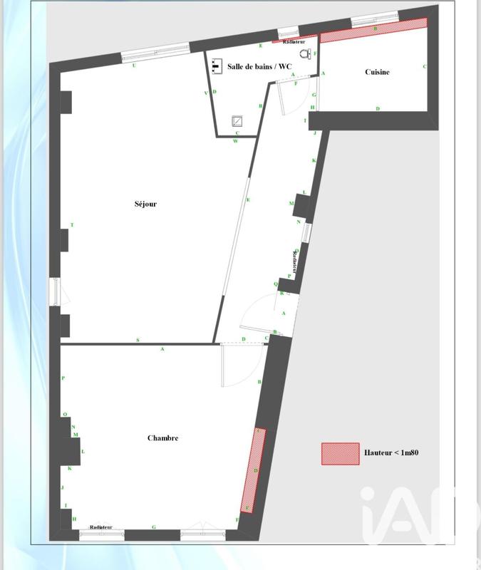 Appartement - 50 m² - 2 pièces