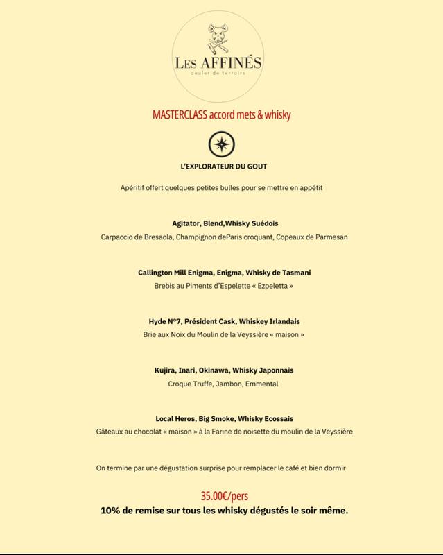 Masterclass Whisky – Accord Mets et Whisky