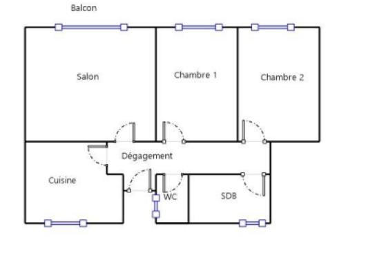 Appartement - 56 m² - 3 pièces