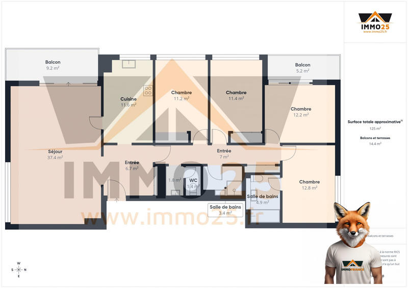 Appartement - 126 m² - 5 pièces