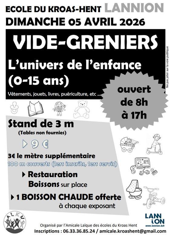 Vide-greniers dédié à l'enfance (0-15ans)