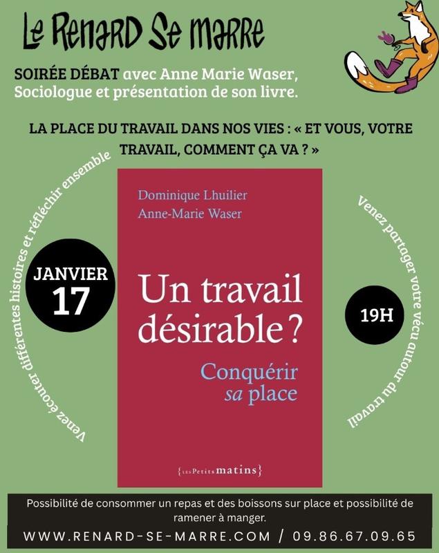 Soirée-discussion "La place du travail dans nos vies" + rencontre de la sociologue Anne-Marie Waser
