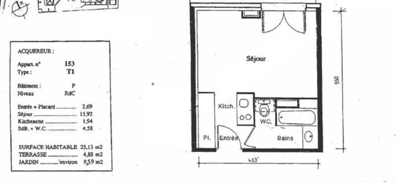 Studio - 24 m² - 1 pièce