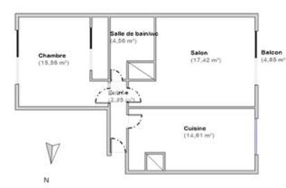 Appartement - 55 m² - 2 pièces
