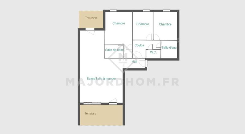 Appartement - 86 m² - 4 pièces