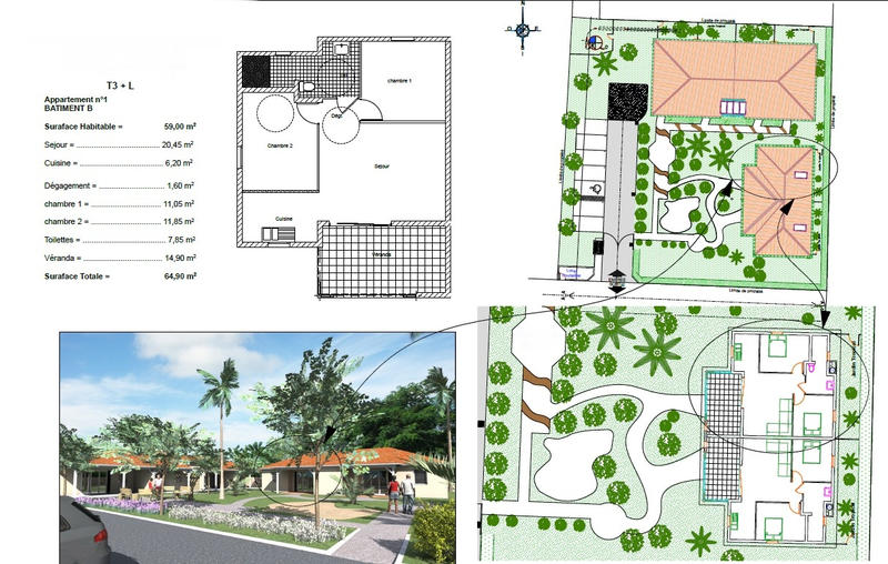 Appartement - 59 m² - 3 pièces