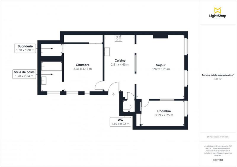 Appartement - 65 m² - 3 pièces