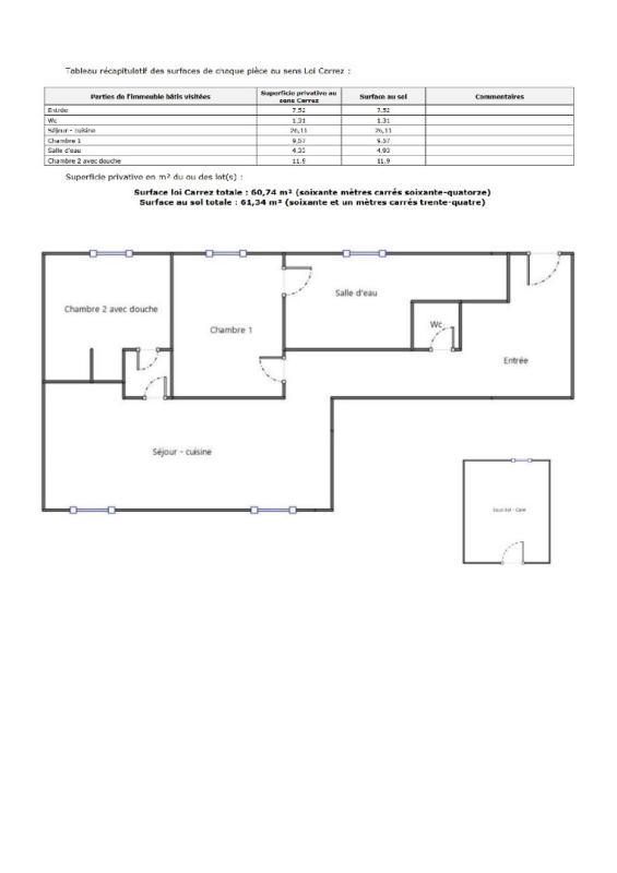 Appartement - 60 m² - 3 pièces