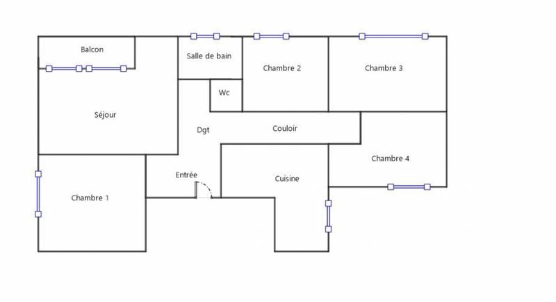 Appartement - 90 m² - 5 pièces