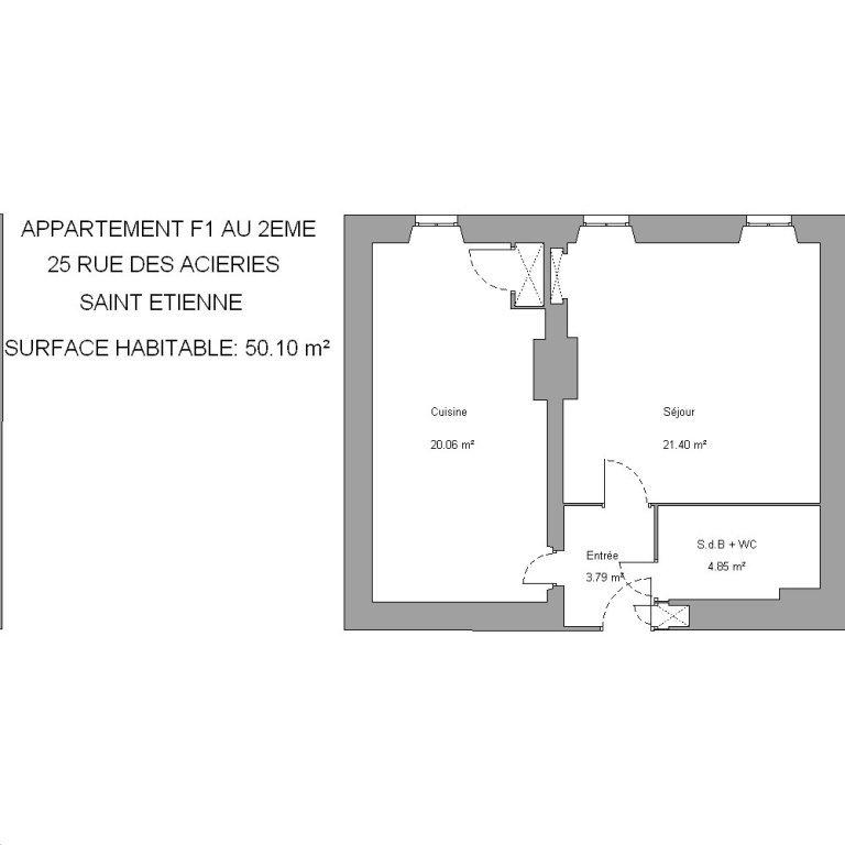 Appartement - 47 m² - 2 pièces