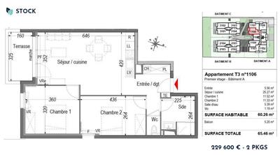 Appartement - 60 m² - 3 pièces