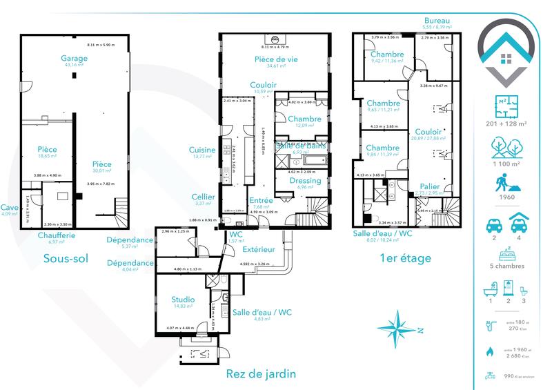Maison - 201 m² - 6 pièces