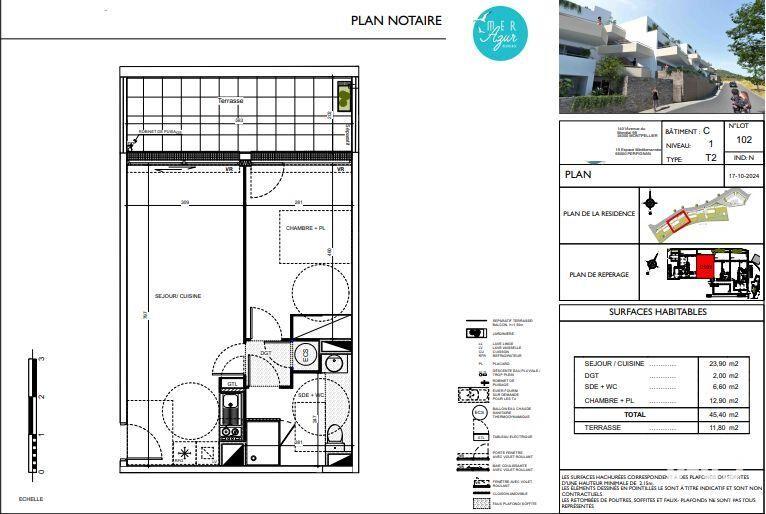 Appartement - 40 m² - 2 pièces