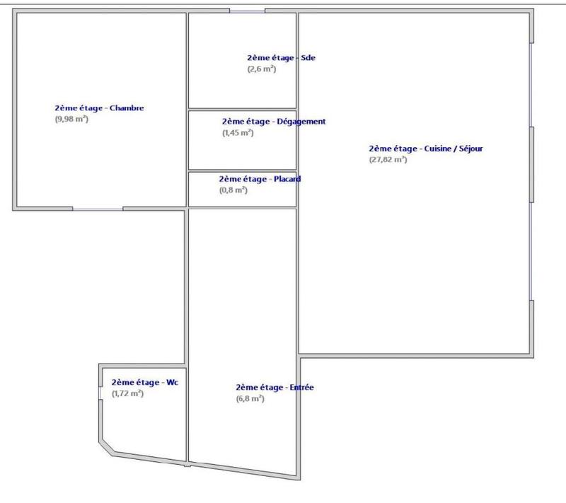 Appartement - 51 m² - 2 pièces