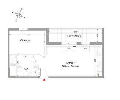 Appartement - 47 m² - 2 pièces