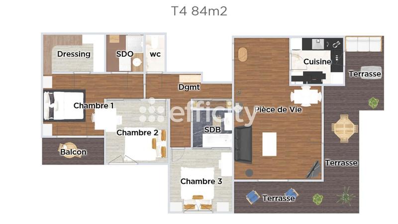 Appartement ancien - 85 m² - 4 pièces