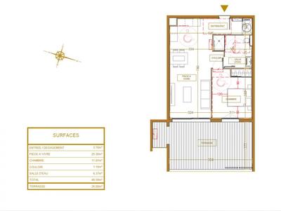 Appartement - 48 m² - 2 pièces