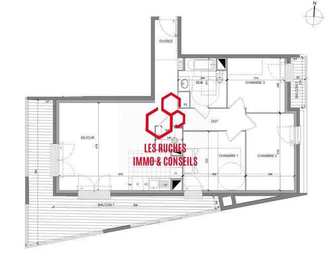 Appartement - 80 m² - 4 pièces