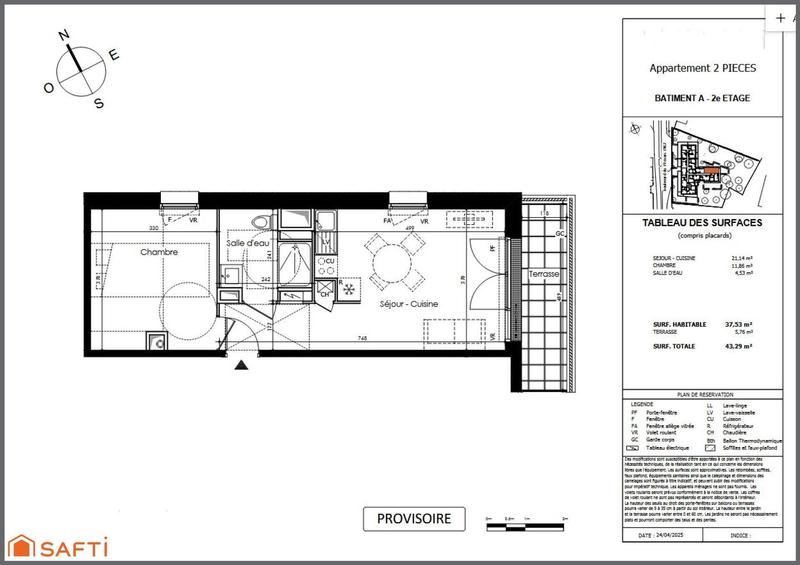 Appartement - 37 m² - 2 pièces
