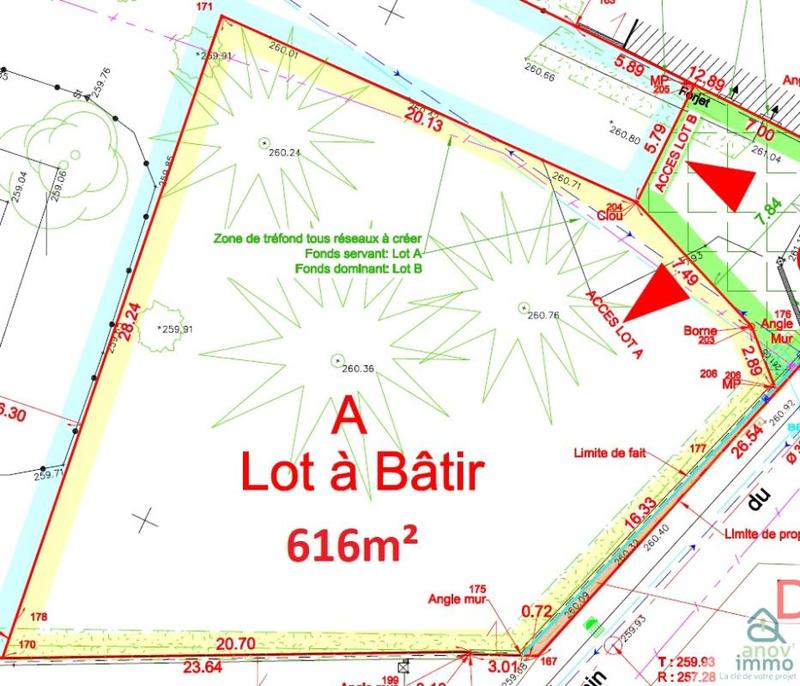 Terrain constructible - 616 m²