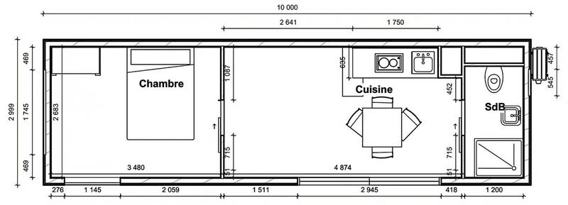 Maison - 30 m² - 2 pièces