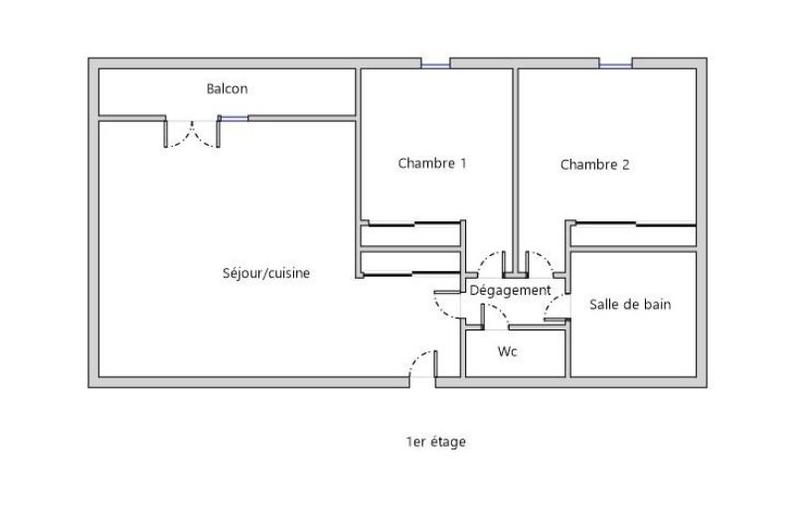 Appartement - 61 m² - 3 pièces